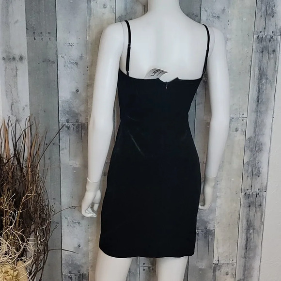 L'agence Velvet Spaghetti Strap Mini Black Dress - Picture 3 of 9
